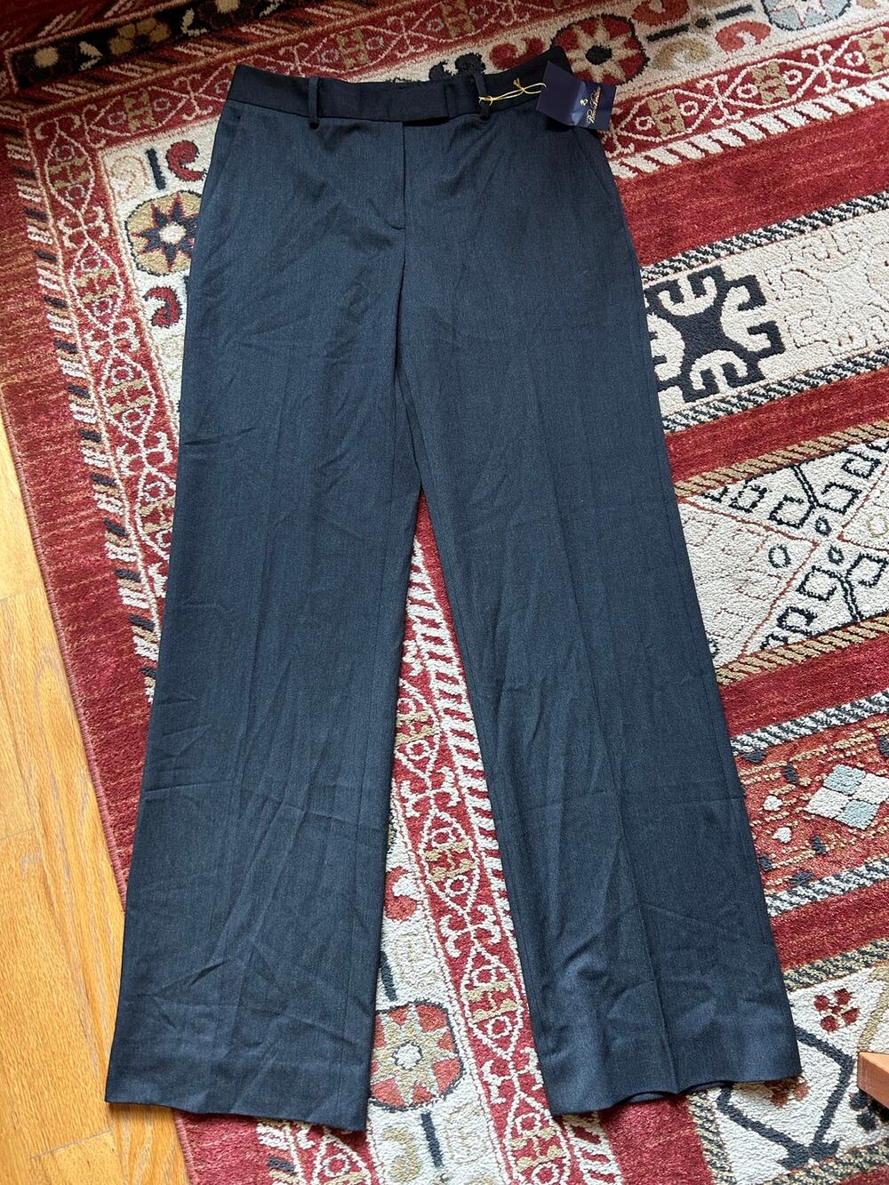 NWT Brooks Brothers Caroline Pants Womens Charcoal Gray Dress Trousers Career